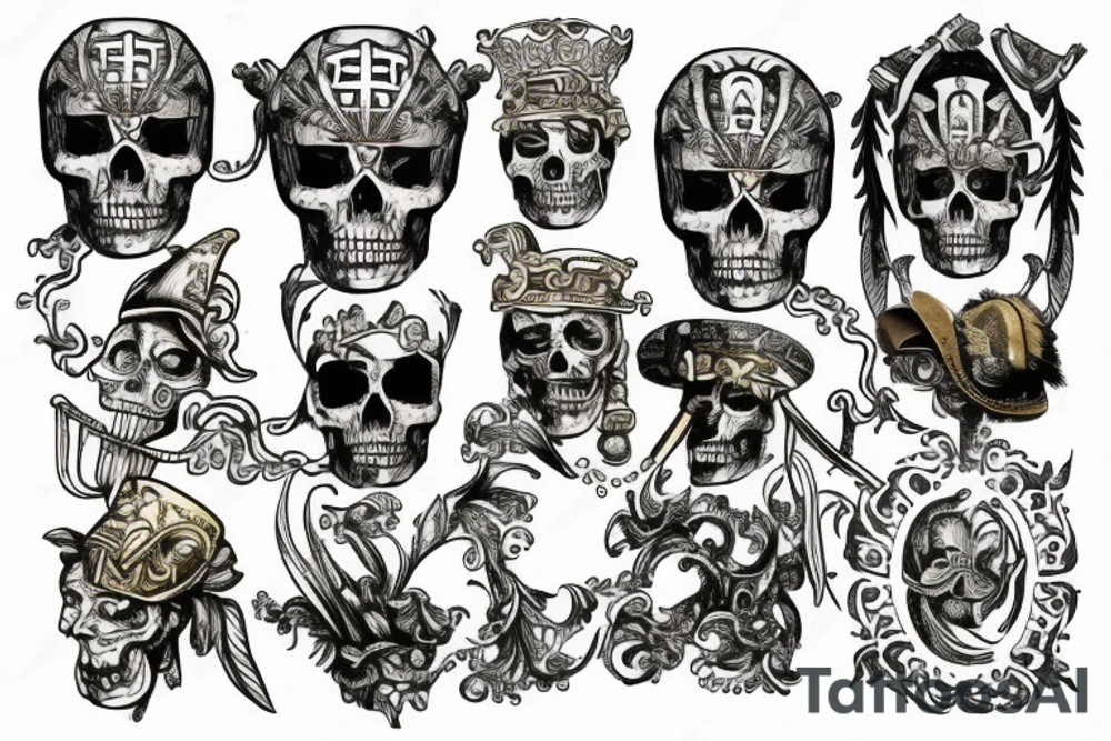 gold aztec pirates of the caribbean tattoo idea