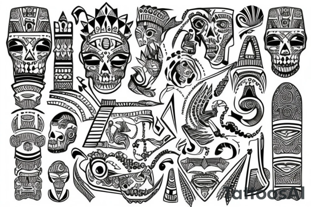 gold aztec tattoo idea