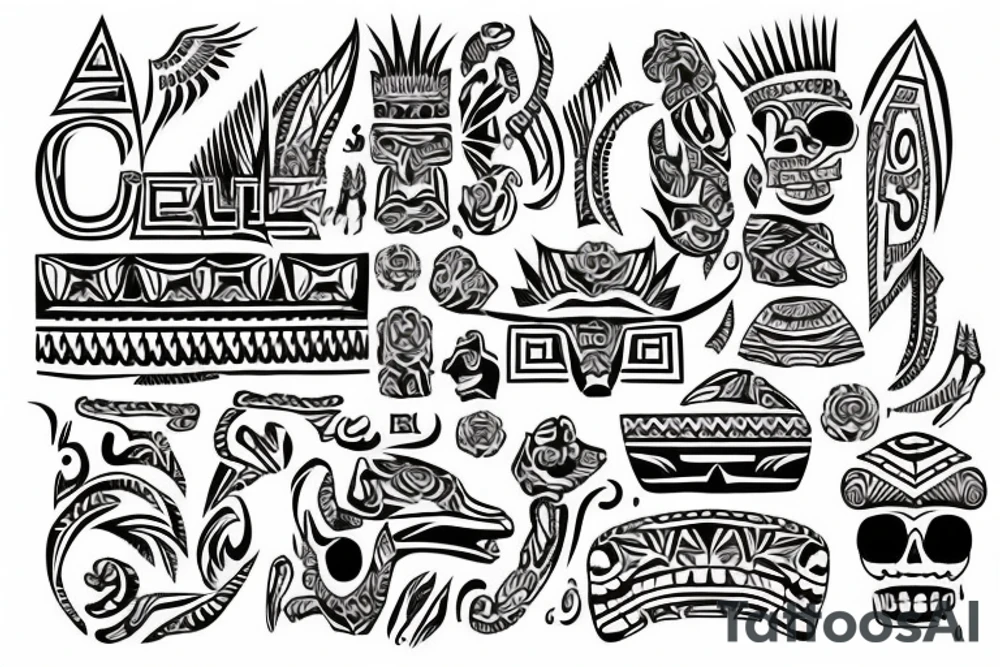gold aztec tattoo idea