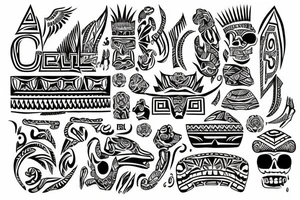 gold aztec tattoo idea