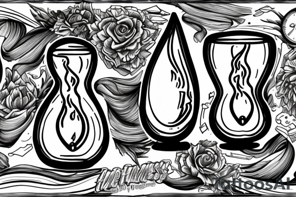 half an hourglass sand running into nothingness tattoo idea