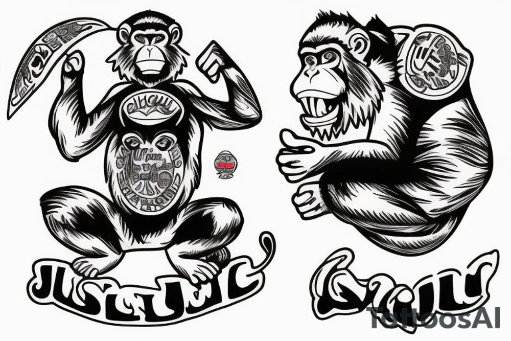 Jiu Jitsu monkey tattoo idea