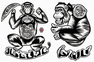 Jiu Jitsu monkey tattoo idea