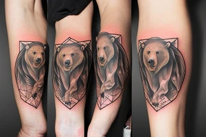 bear protecting his family tattoo idea