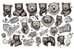bear protecting his family tattoo idea