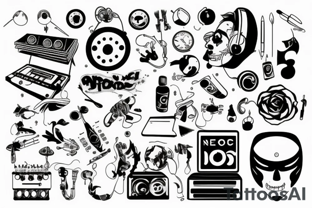 neo acid techno dj tattoo idea