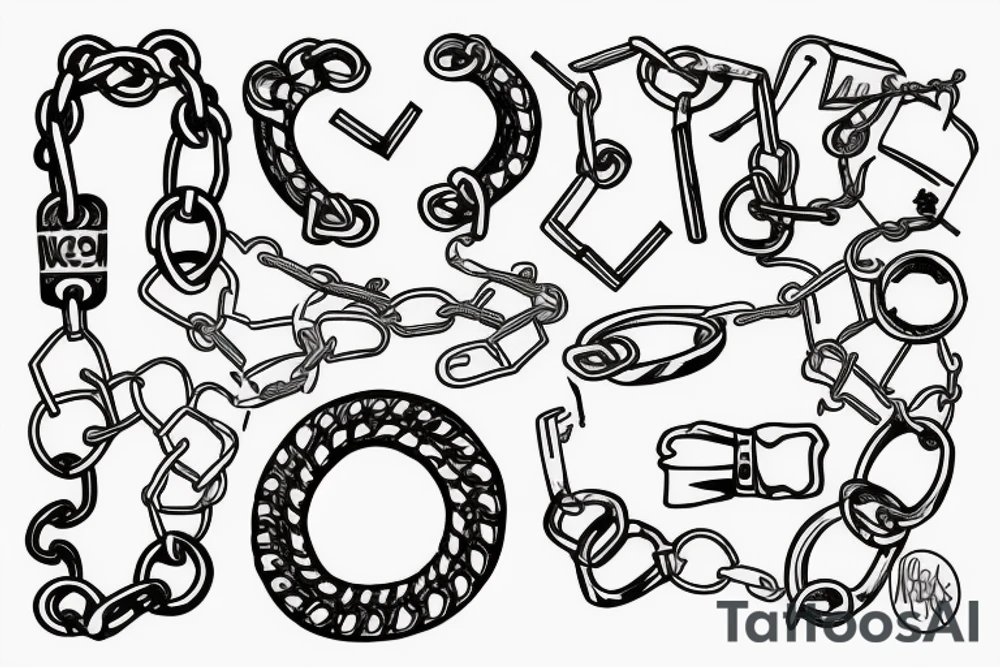 Prison walls, handcuffs, chains tattoo idea