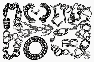 Prison walls, handcuffs, chains tattoo idea