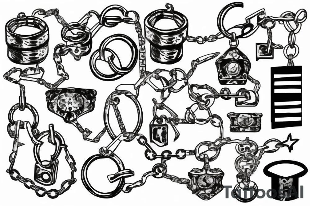 Prison walls, handcuffs, chains tattoo idea