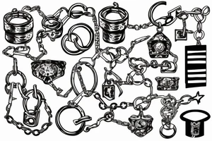 Prison walls, handcuffs, chains tattoo idea