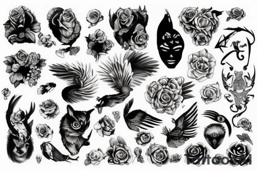 Черный кот tattoo idea