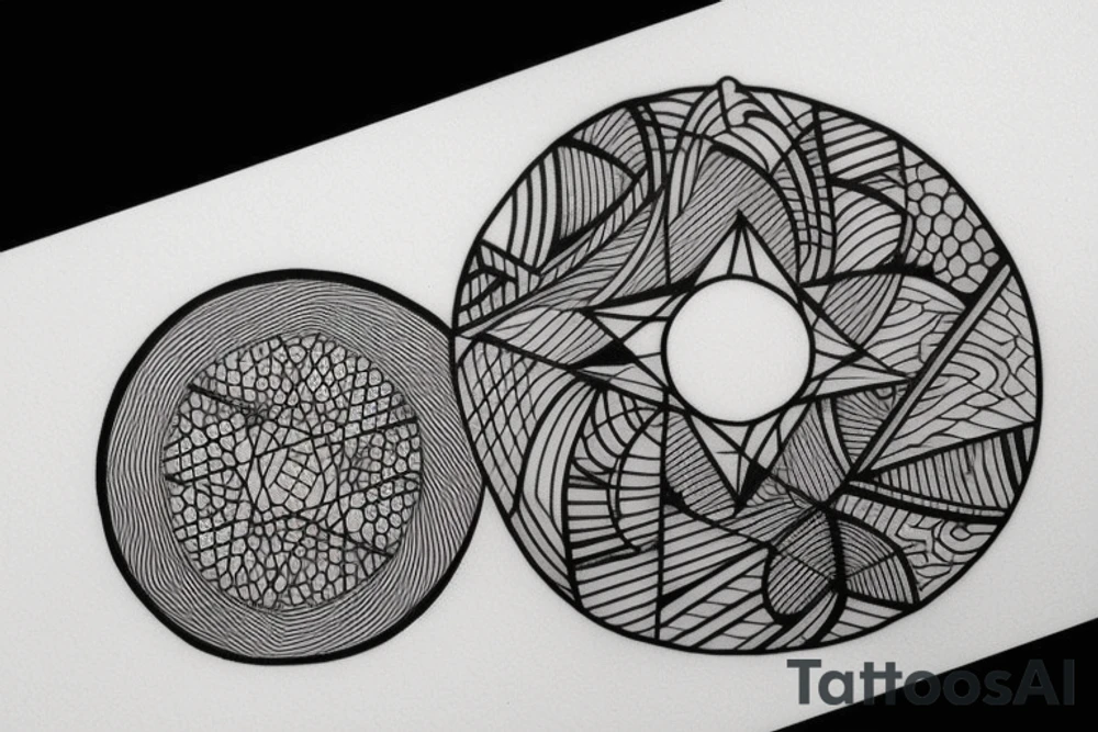 Mountains in circle tattoo idea