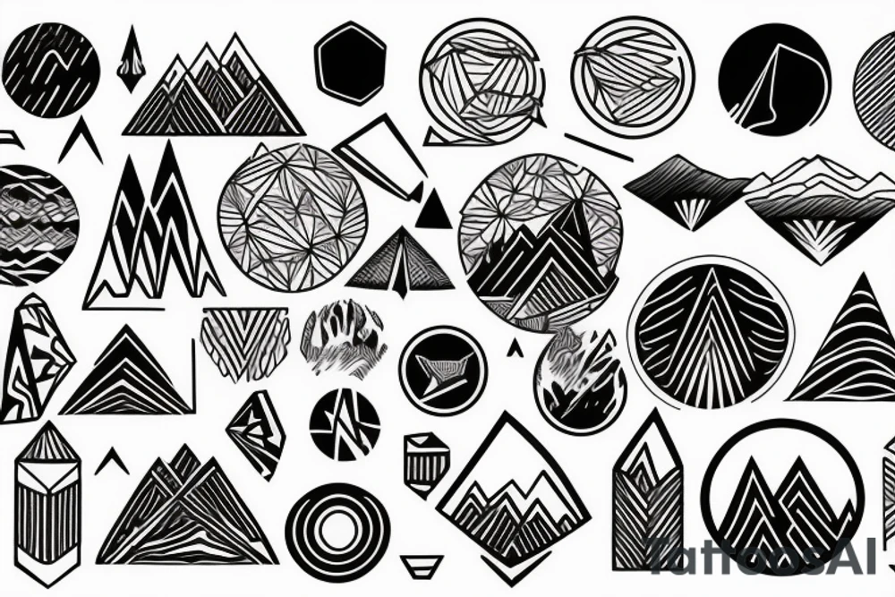 Mountains in circle tattoo idea