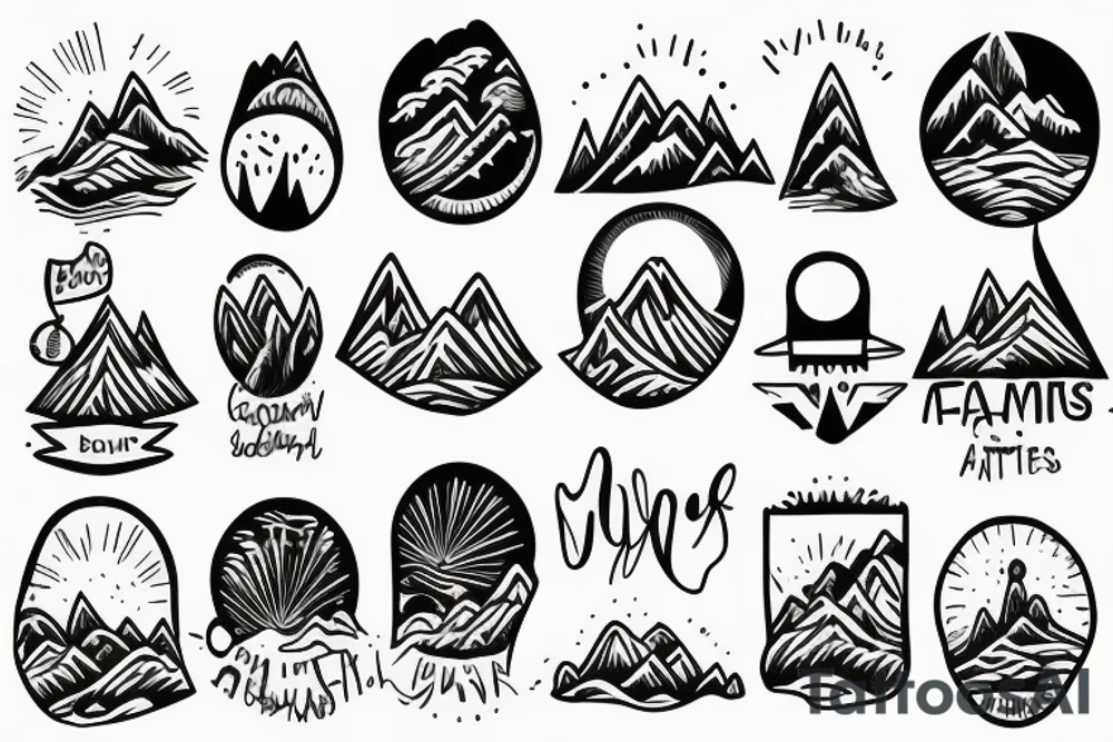 Mountains in circle tattoo idea