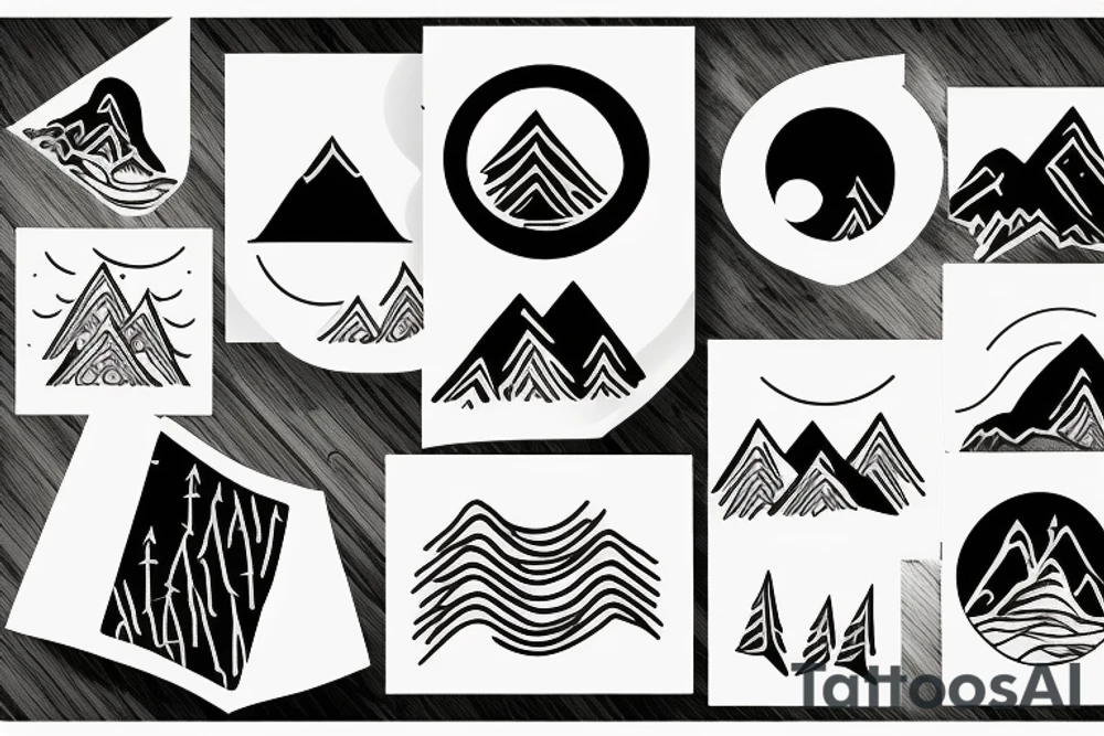 Mountains in circle tattoo idea