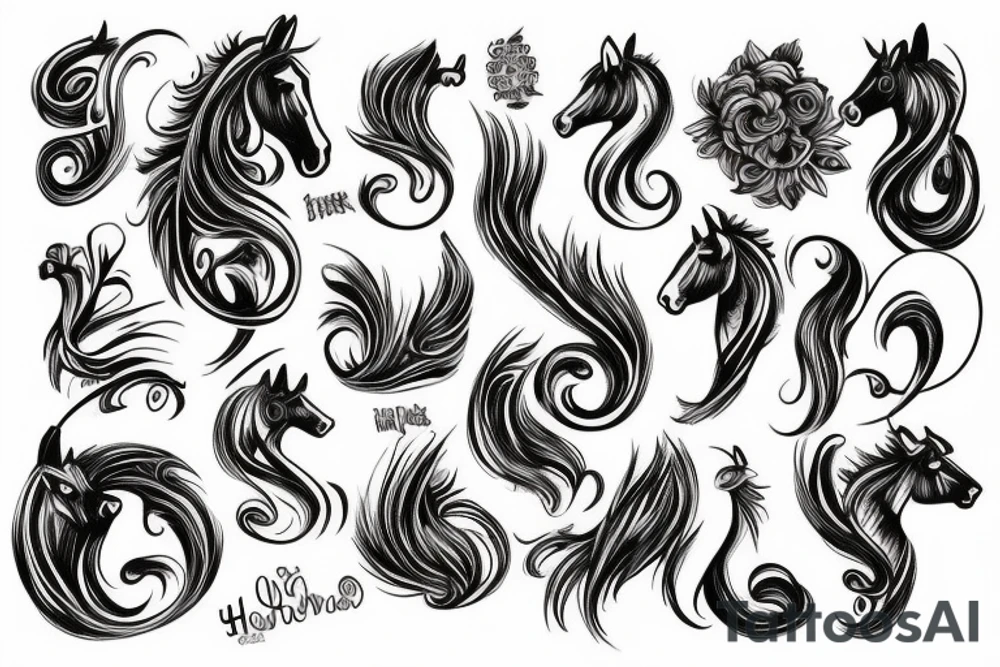 Horse luck 777 tattoo idea