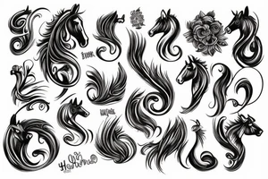 Horse luck 777 tattoo idea