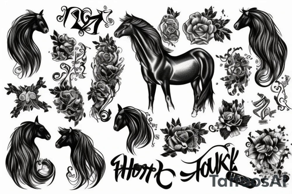 Horse luck 777 tattoo idea