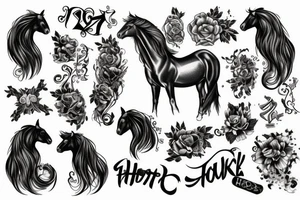 Horse luck 777 tattoo idea
