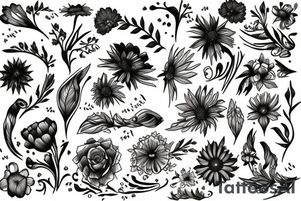 Wildflowers under heaven tattoo idea