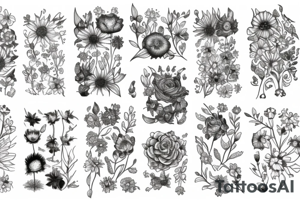 Wildflowers under heaven tattoo idea