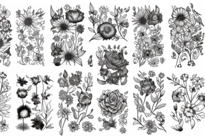 Wildflowers under heaven tattoo idea