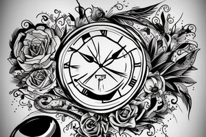 clock with time 14:32 and the date 5.9.22 tattoo idea