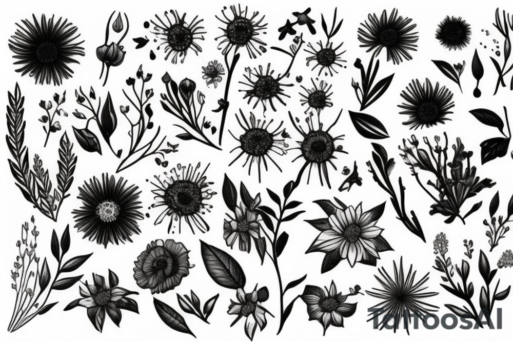Wildflowers under heaven tattoo idea