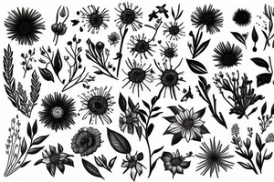 Wildflowers under heaven tattoo idea