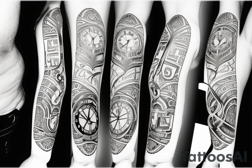 clock with time 14:32 and the date 5.9.22 tattoo idea