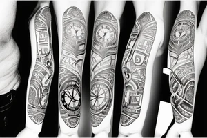 clock with time 14:32 and the date 5.9.22 tattoo idea