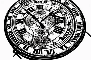 clock with time 14:32 and the date 5.9.22 tattoo idea
