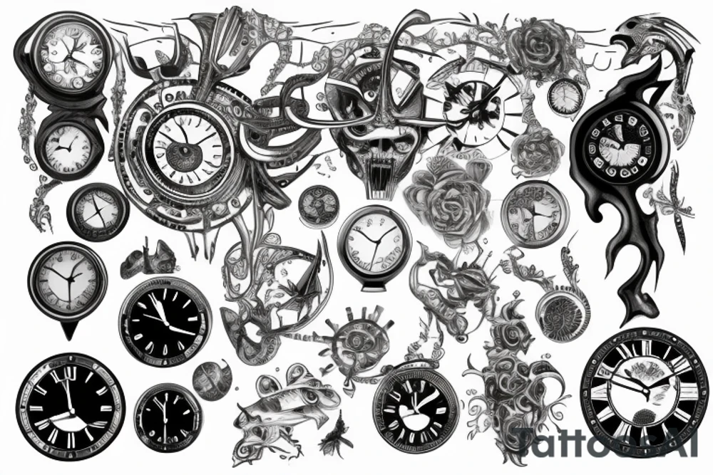 clock with time 14:32 tattoo idea