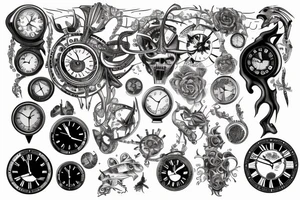 clock with time 14:32 tattoo idea