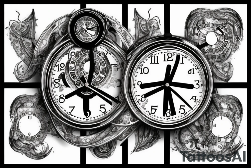 clock with time 14:32 tattoo idea