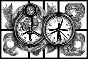 clock with time 14:32 tattoo idea