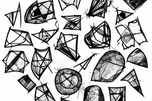 Broken glass on elbow tattoo idea