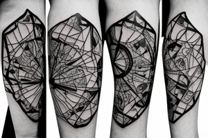 Broken glass on elbow tattoo idea