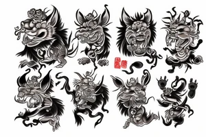 Oni foo dog tattoo idea