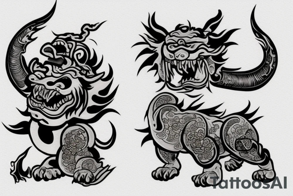 Oni foo dog tattoo idea
