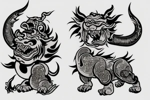 Oni foo dog tattoo idea