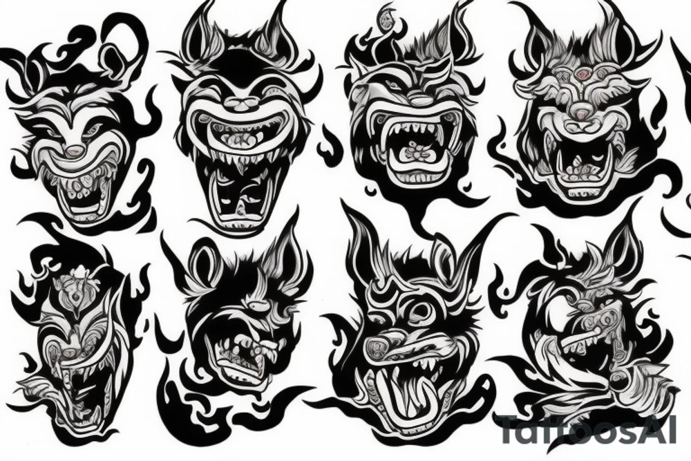 Oni foo dog tattoo idea