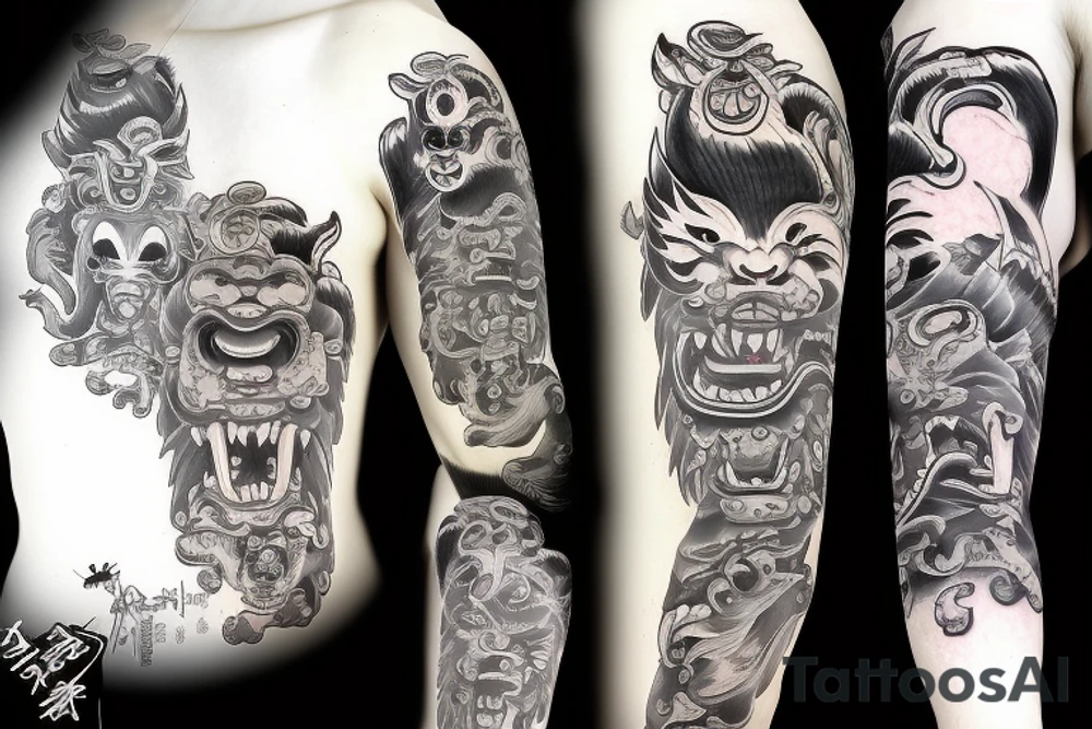 Oni foo dog tattoo idea