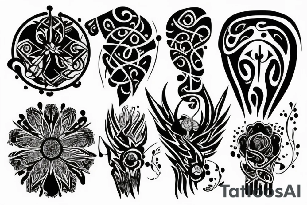 Black glactic on arm tattoo idea