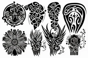 Black glactic on arm tattoo idea