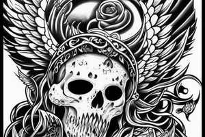 The god of death transformed into an angel. tattoo idea