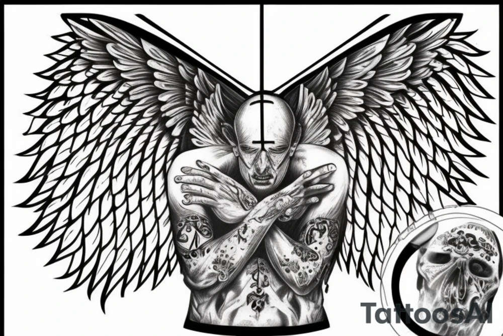 The god of death transformed into an angel. tattoo idea