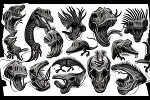 dinosaurs skulls tattoo idea