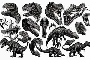 dinosaurs skulls tattoo idea