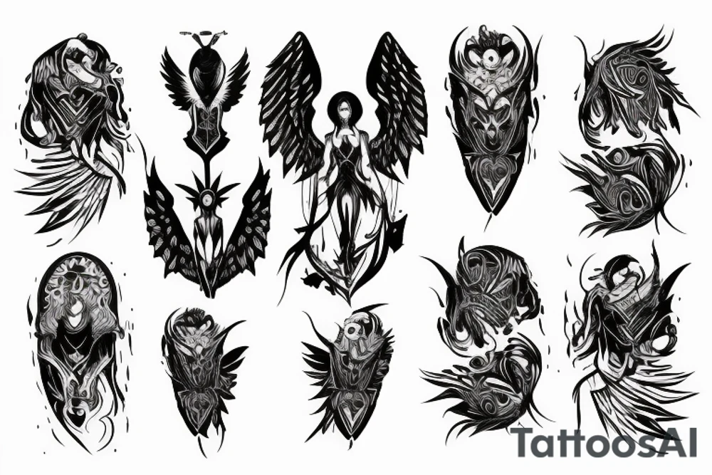The god of death transformed into an angel. tattoo idea